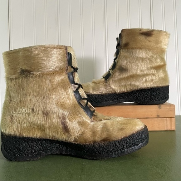 Vintage *Canada* Pajar Shearling & Fur Platform Boots - Picture 4 of 10